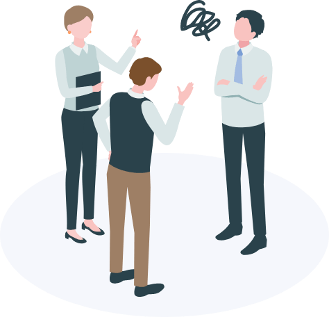 自社での取り組み　イラスト